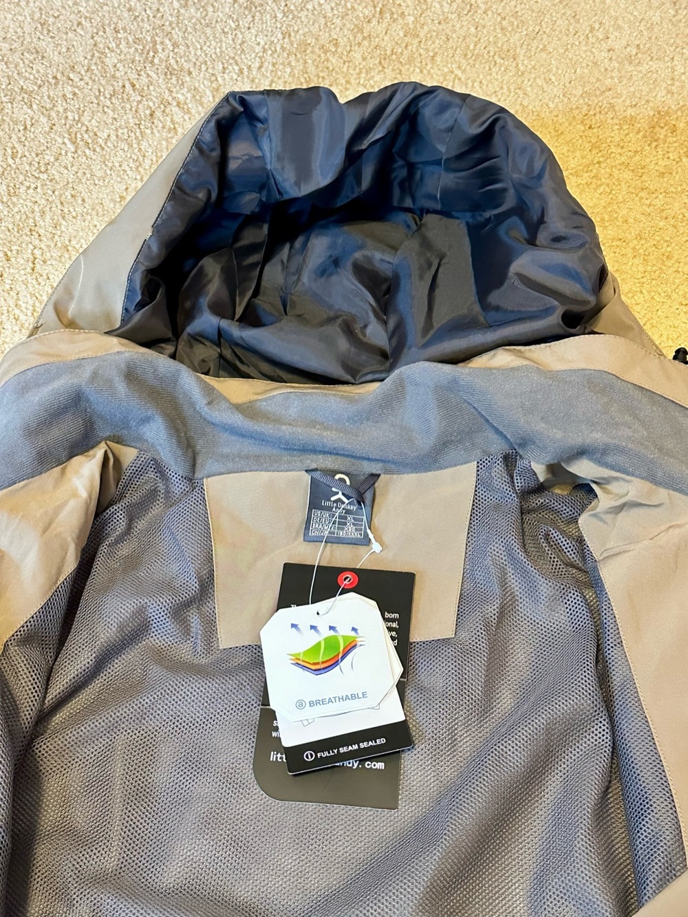 Little Donkey Andy Men's Two-Tone Khaki Hooded Jacket - Picture 5 of 14